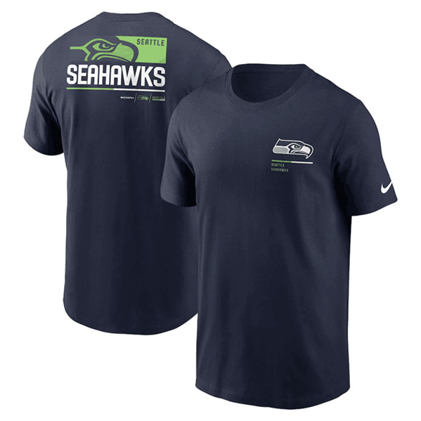 Men's Seattle Seahawks Navy Team Incline T-Shirt